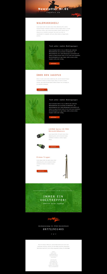 Newsletter Anmeldung Jagdfux Newsletter Anmeldung