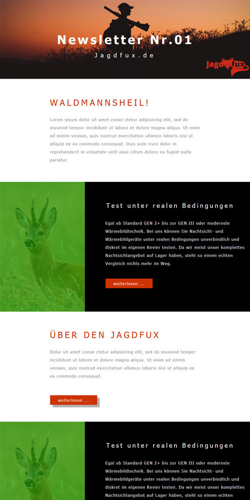 Jagdfux Newsletter Anmeldung Jagdfux Newsletter Anmeldung